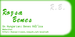 rozsa benes business card